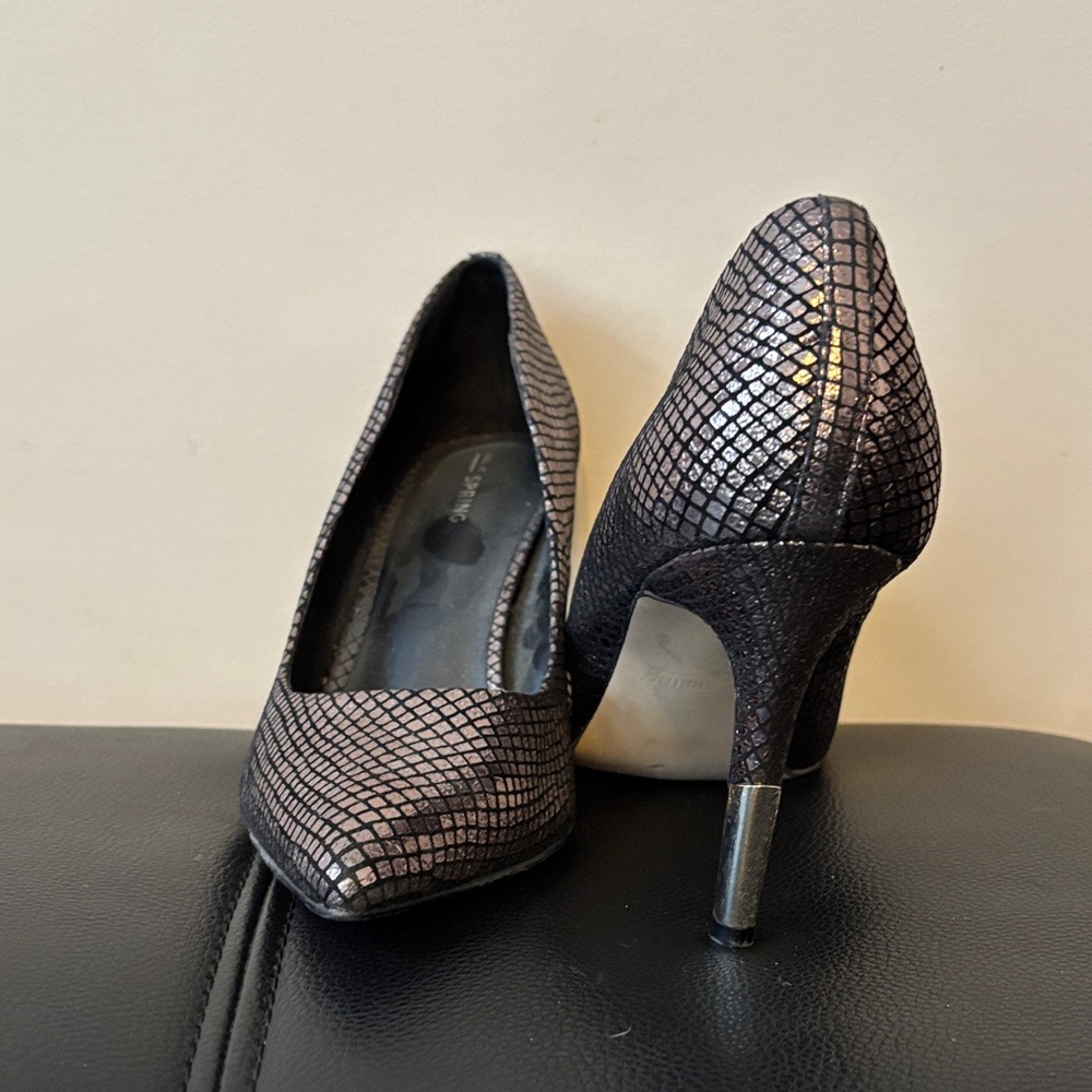 Call It Spring Metallic Black Heels